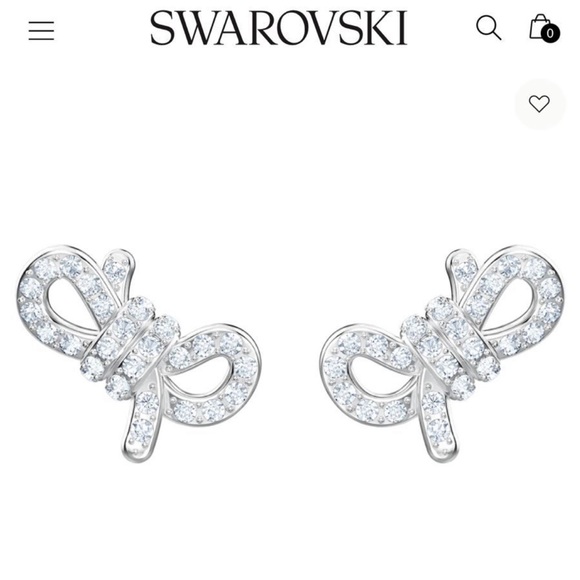 Swarovski Jewelry - Swarovski lifelong rhodium plated mini bow earrings